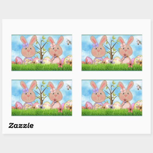 Pasen Rechthoekige Sticker (Vel)