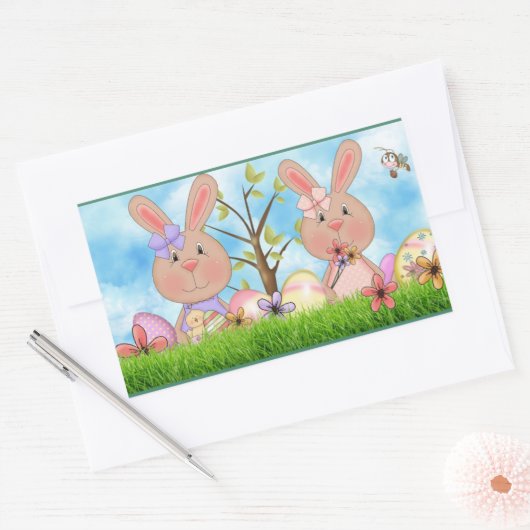 Pasen Rechthoekige Sticker (Envelop)
