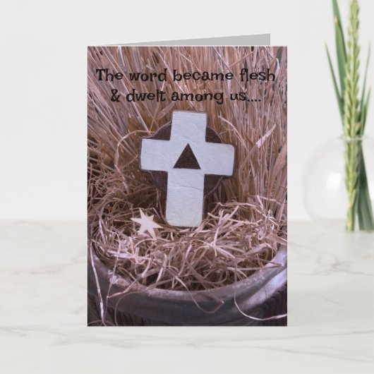 Pasen Religieus Christelijk "het Woord werd vlees Bedankkaart (Voorkant)