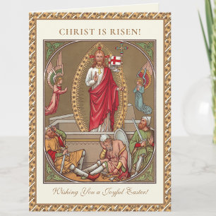 Pasen Religieuze Opstanding Jezus Christelijk Feestdagen Kaart