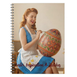 Pasen Retro Artiest Ginger Girl Noteb Notitieboek