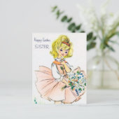 Pasen retro vintage Zuster ansichtkaart Feestdagenkaart (Staand voorkant)