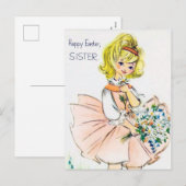 Pasen retro vintage Zuster ansichtkaart Feestdagenkaart (Voorkant / Achterkant)
