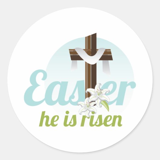 Pasen Risen Classic Ronde Sticker (Voorkant)