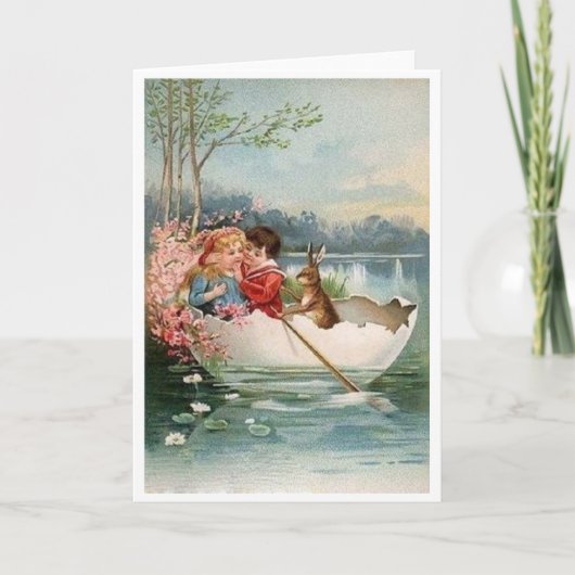 Pasen Romance! Victoriaans Paskaart Feestdagen Kaart (Voorkant)