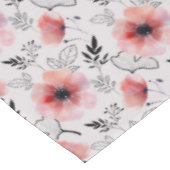 Pasen Rood en Grijs Bloemen Tafelkleed (Gekanteld)