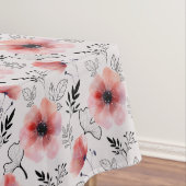 Pasen Rood en Grijs Bloemen Tafelkleed (Voorbeeld)