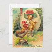 Pasen Rooster Chick Egg Birdhouse Feestdagenkaart (Voorkant / Achterkant)