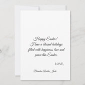 Pasen Rooster Cute Bunny Rabbit Message Kaart (Achterkant)