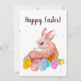 Pasen Rooster Cute Bunny Rabbit Message Kaart