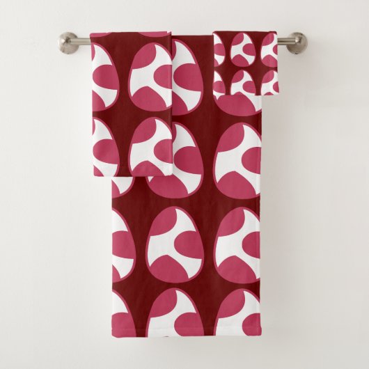 Pasen Roze Witte Paaseieren Gelukkig Pasen Bad Handdoek (Insitu)