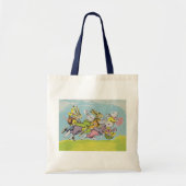 Pasen Running Pastel Konijnen Tote Bag (Voorkant)