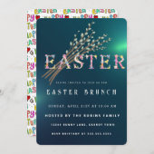 Pasen Schattige Bloemen Uitnodiging (Voorkant / Achterkant)