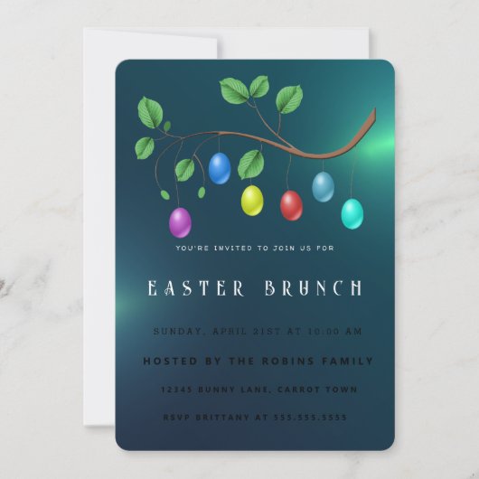 Pasen Schattige Eieren Uitnodiging (Voorkant)