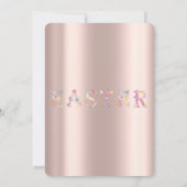 Pasen Schattige Golden Roos Eggs Invitation Kaart (Achterkant)