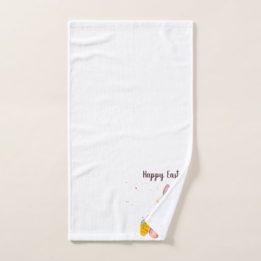Pasen Schattige Konijnenkonijn Waterverf Eierschoo Bad Handdoek (Handdoek)