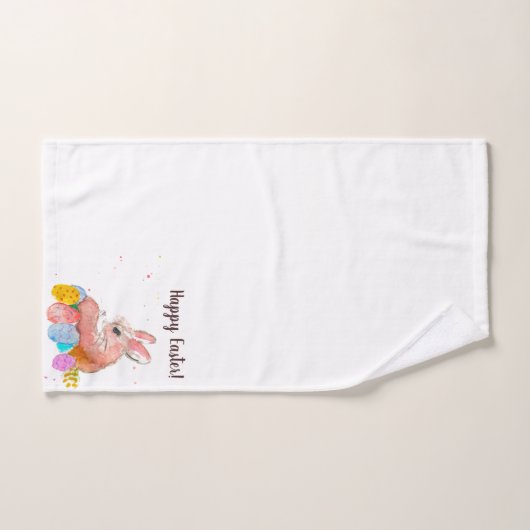 Pasen Schattige Konijnenkonijn Waterverf Eierschoo Bad Handdoek (Handdoek)