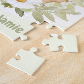 Pasen Schattige Konijntje Geel Ei Gepersonaliseerd Legpuzzel (Zijkant)