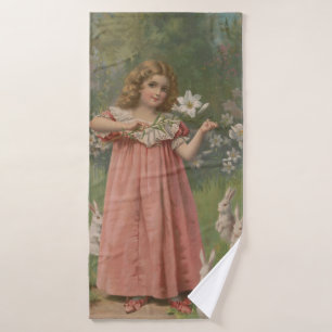 Pasen schoonheden, vintage illustratie, 1898 bad handdoek
