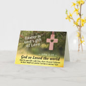 Pasen Schrift Johannes 3:16 God heeft de wereld zo Kaart (Gele Bloem)