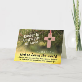Pasen Schrift Johannes 3:16 God heeft de wereld zo Kaart