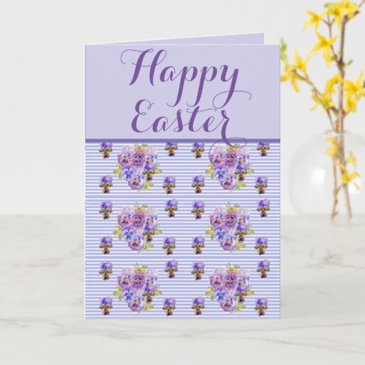 Pasen Shabby  Viola Lavender Spring floral Kaart (Gele Bloem)