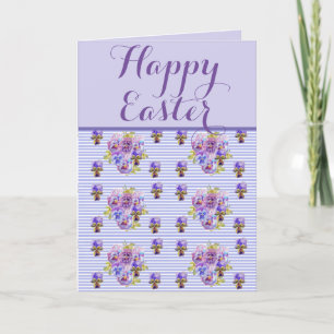 Pasen Shabby  Viola Lavender Spring floral Kaart