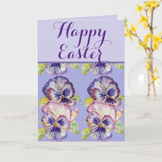 Pasen Shabby  Viola Lavender Spring floral Kaart (Gele Bloem)