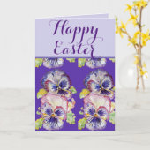 Pasen Shabby Viola Lavender Spring floral Kaart (Gele Bloem)