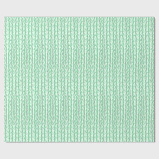 Pasen Shamrock Mint Groen Wit Zigzag Stripes Cadeaupapier (Vlak)
