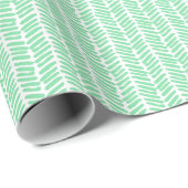 Pasen Shamrock Mint Groen Wit Zigzag Stripes Cadeaupapier (Rol Hoek)