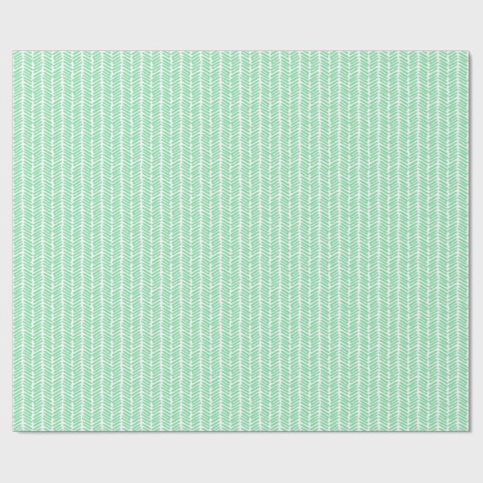 Pasen Shamrock Mint Groen Wit Zigzag Stripes Cadeaupapier (Vlak)