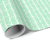 Pasen Shamrock Mint Groen Wit Zigzag Stripes Cadeaupapier (Rol Hoek)