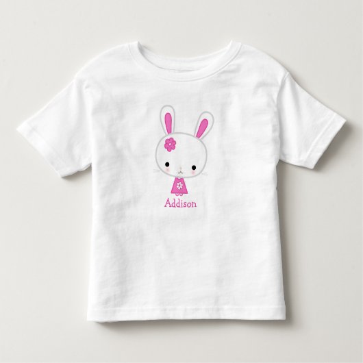 Pasen Shirten voor peuters persoonlijke roze bunny Kinder Shirts (Voorkant)