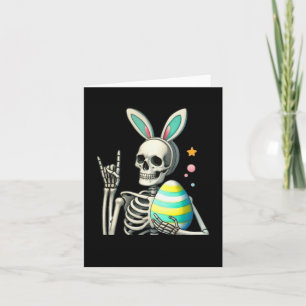 Pasen Skeleton Bunny Rock Hand Rocker Boys Kinder  Kaart