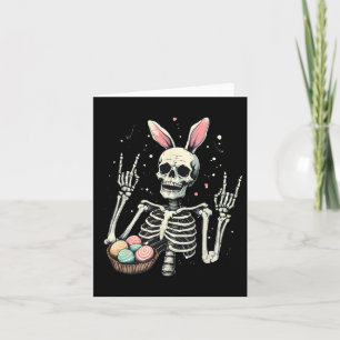 Pasen Skeleton Bunny Rock Hand Rocker Boys Kinder  Kaart
