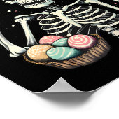 Pasen Skeleton Bunny Rock Hand Rocker Boys Kinder Poster (Hoek)