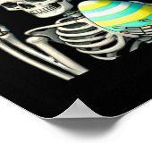 Pasen Skeleton Bunny Rock Hand Rocker Boys Kinder  Poster (Hoek)