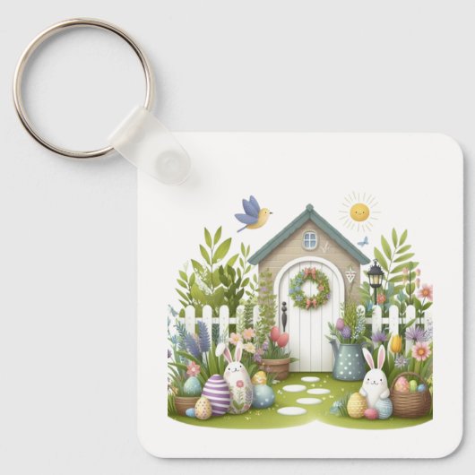 Pasen Sleutelhanger Konijn & Ei Lente Cadeau Sleut (Voorkant)