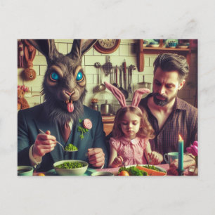 Pasen  Snoep Avondmaal Horror Konijn Briefkaart