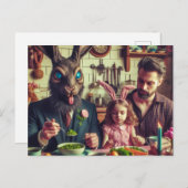 Pasen Snoep Avondmaal Horror Konijn Briefkaart (Voorkant / Achterkant)