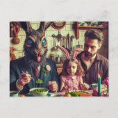 Pasen  Snoep Avondmaal Horror Konijn Briefkaart (Voorkant)