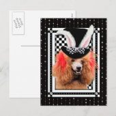 Pasen - Some Bunny Loves You - Poedel - Rood Feestdagenkaart (Voorkant / Achterkant)