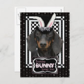 Pasen - Some Bunny Loves You - Teckel Feestdagenkaart (Voorkant / Achterkant)