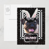 Pasen - Sommige konijntjes houden van je - Pug Feestdagenkaart (Voorkant / Achterkant)
