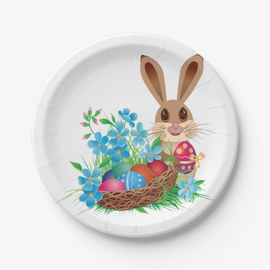 Pasen speelkaarten voor kinderen papieren bordje (Voorkant)