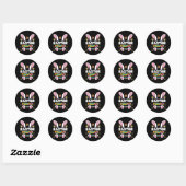 Pasen Squad Ei Jagen Bunny Groep Matching Ronde Sticker (Vel)