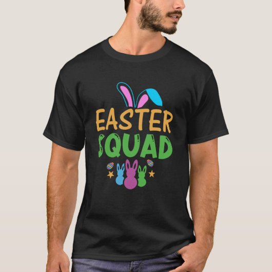 Pasen Squad Kinder Jeugd Paasdag Konijnenjacht T-shirt (Voorkant)