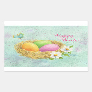 Pasen Stickers gekleurde eieren in nesten