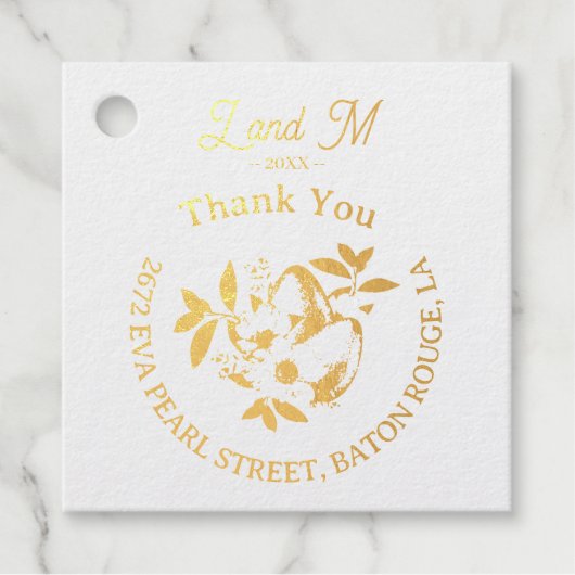 Pasen stijl Initiële Naam Dank U Bedankjes Labels (Voorkant)